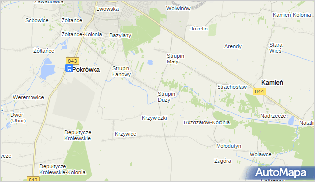 mapa Strupin Duży, Strupin Duży na mapie Targeo