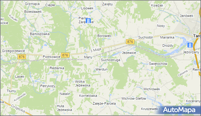 mapa Suchostruga, Suchostruga na mapie Targeo