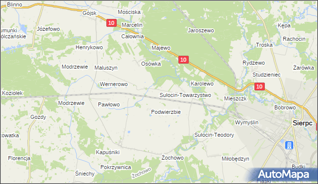 mapa Sułocin-Towarzystwo, Sułocin-Towarzystwo na mapie Targeo