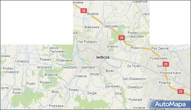 mapa Jedlicze, Jedlicze na mapie Targeo