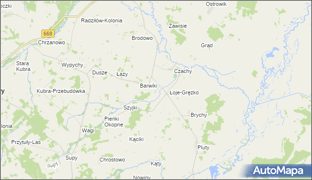 mapa Szlasy, Szlasy na mapie Targeo