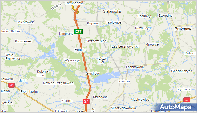 mapa Duży Dół, Duży Dół na mapie Targeo