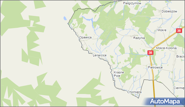 mapa Lenarcice, Lenarcice na mapie Targeo