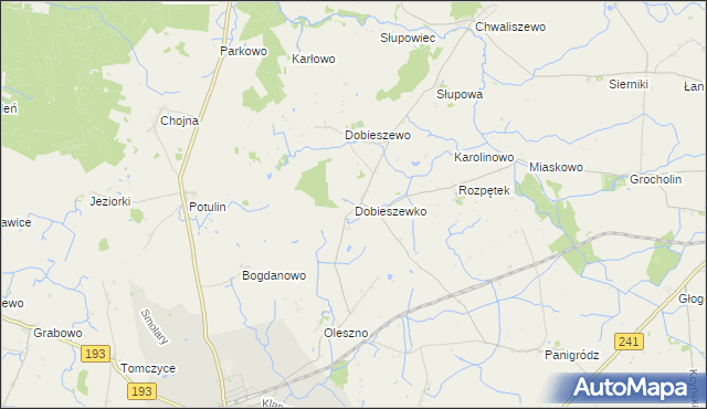 mapa Dobieszewko gmina Kcynia, Dobieszewko gmina Kcynia na mapie Targeo