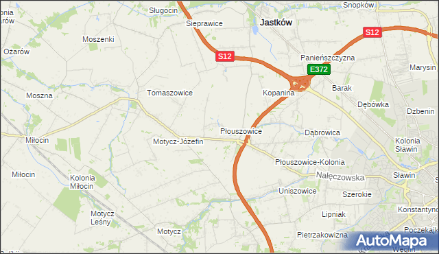 mapa Płouszowice, Płouszowice na mapie Targeo