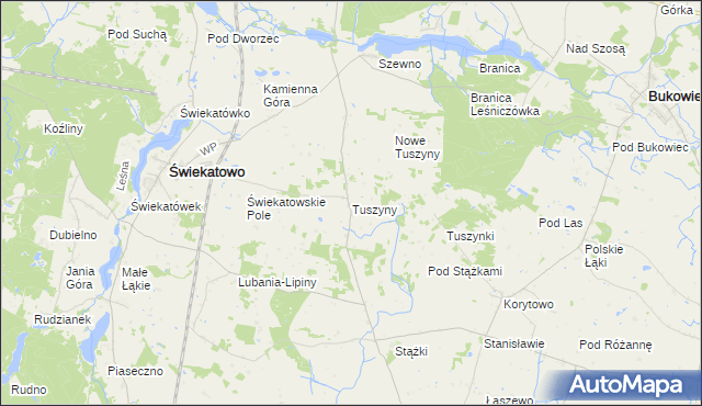mapa Tuszyny, Tuszyny na mapie Targeo