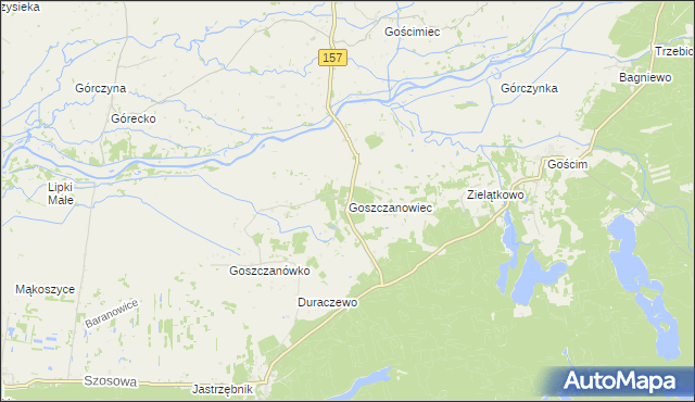 mapa Goszczanowiec, Goszczanowiec na mapie Targeo