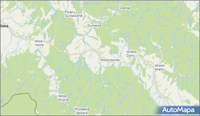 mapa Moszczaniec, Moszczaniec na mapie Targeo