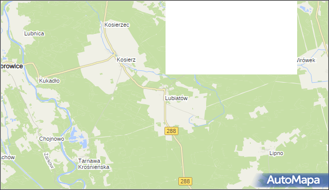mapa Lubiatów gmina Dąbie, Lubiatów gmina Dąbie na mapie Targeo