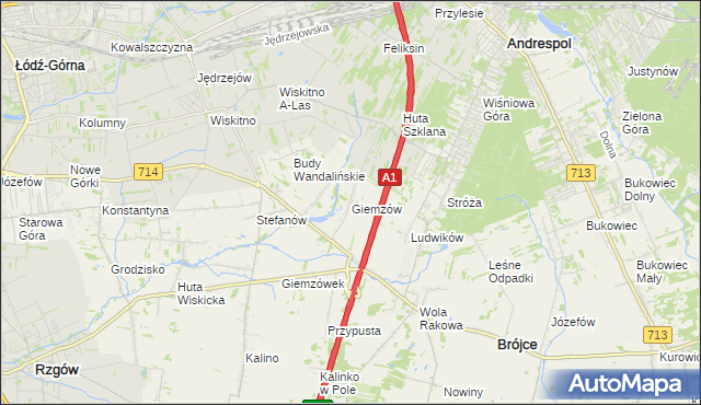 mapa Giemzów, Giemzów na mapie Targeo
