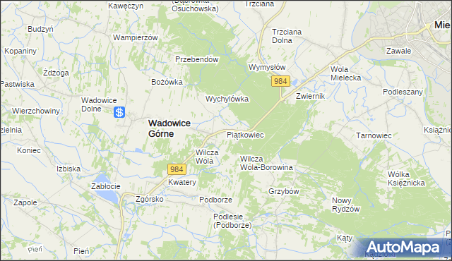 mapa Piątkowiec, Piątkowiec na mapie Targeo