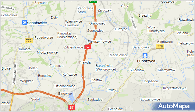 mapa Wiktorowice, Wiktorowice na mapie Targeo