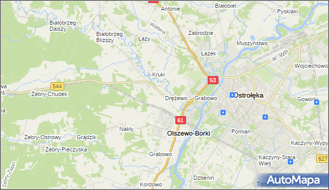 mapa Drężewo, Drężewo na mapie Targeo