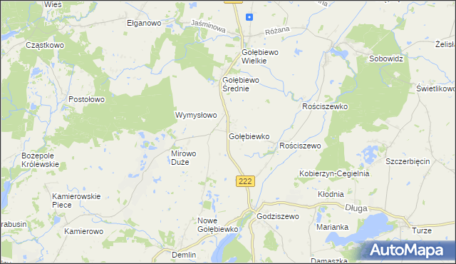 mapa Gołębiewko gmina Trąbki Wielkie, Gołębiewko gmina Trąbki Wielkie na mapie Targeo