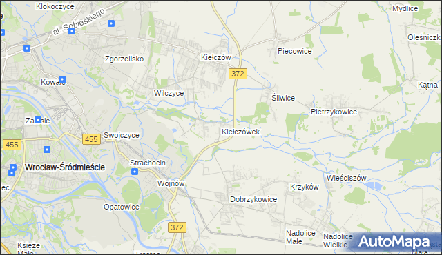 mapa Kiełczówek, Kiełczówek na mapie Targeo