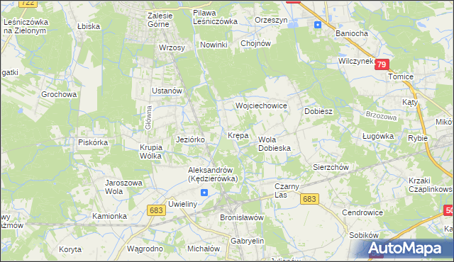 mapa Krępa gmina Prażmów, Krępa gmina Prażmów na mapie Targeo