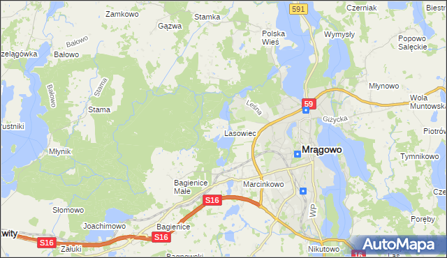 mapa Lasowiec, Lasowiec na mapie Targeo