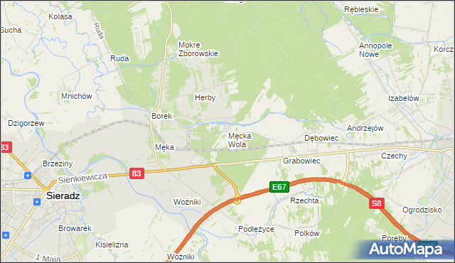 mapa Męcka Wola, Męcka Wola na mapie Targeo