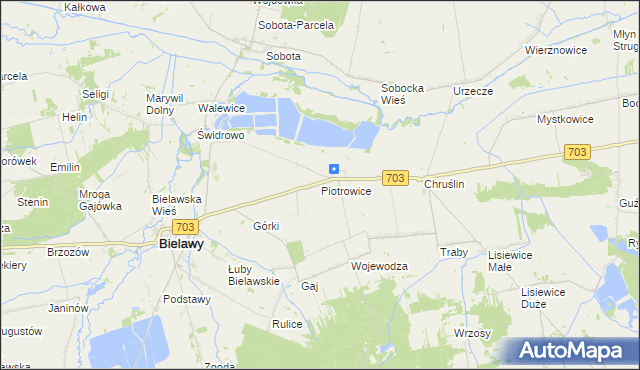 mapa Piotrowice gmina Bielawy, Piotrowice gmina Bielawy na mapie Targeo