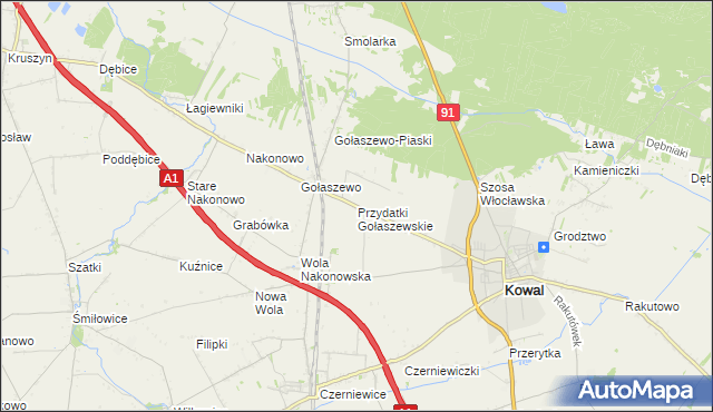 mapa Przydatki Gołaszewskie, Przydatki Gołaszewskie na mapie Targeo