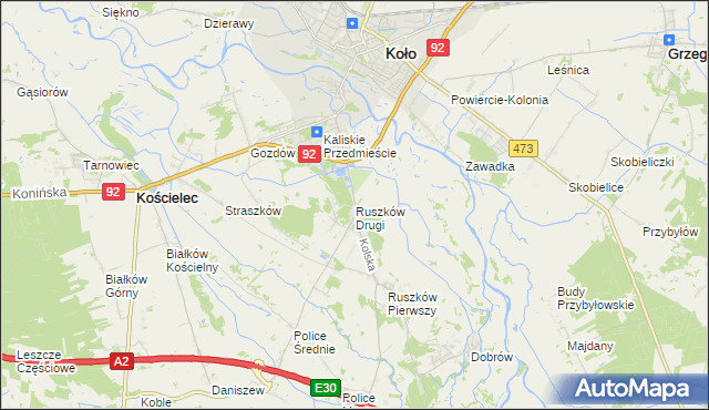 mapa Ruszków Drugi, Ruszków Drugi na mapie Targeo