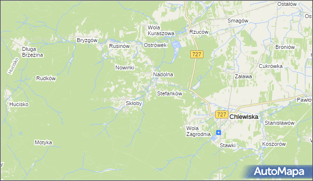 mapa Stefanków gmina Chlewiska, Stefanków gmina Chlewiska na mapie Targeo