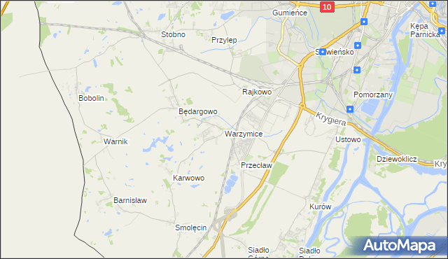 mapa Warzymice, Warzymice na mapie Targeo