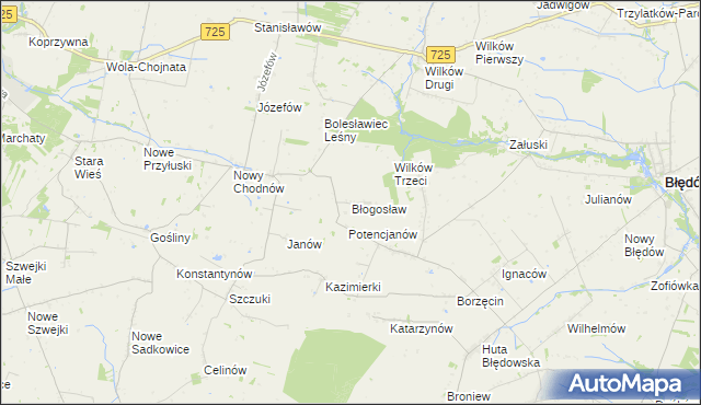mapa Błogosław, Błogosław na mapie Targeo