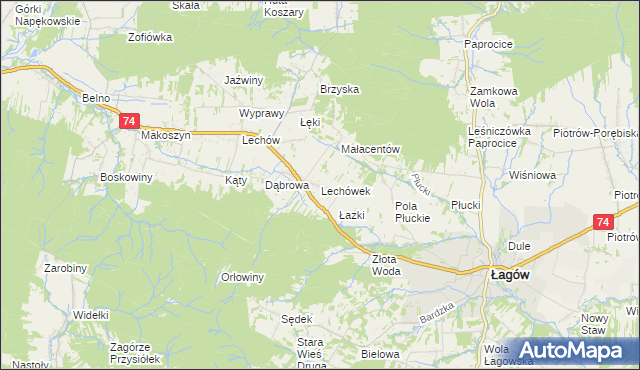 mapa Lechówek, Lechówek na mapie Targeo
