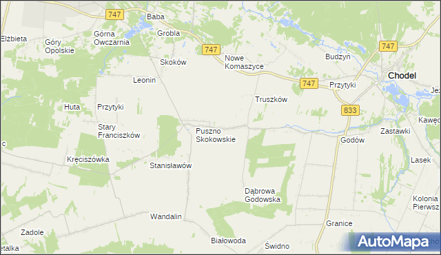 mapa Puszno Godowskie, Puszno Godowskie na mapie Targeo