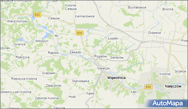 mapa Rogalów gmina Wąwolnica, Rogalów gmina Wąwolnica na mapie Targeo