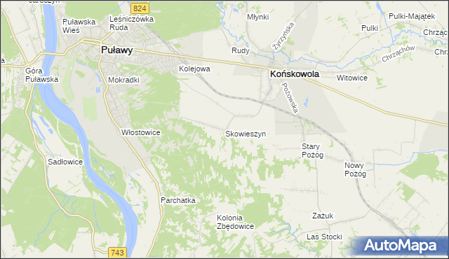 mapa Skowieszyn, Skowieszyn na mapie Targeo