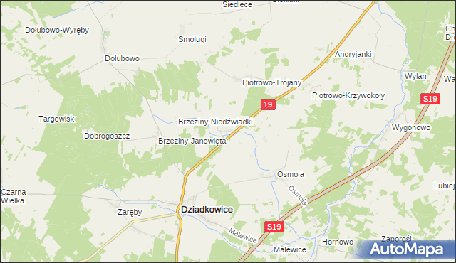 mapa Wojeniec, Wojeniec na mapie Targeo