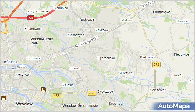 mapa Zgorzelisko, Zgorzelisko na mapie Targeo