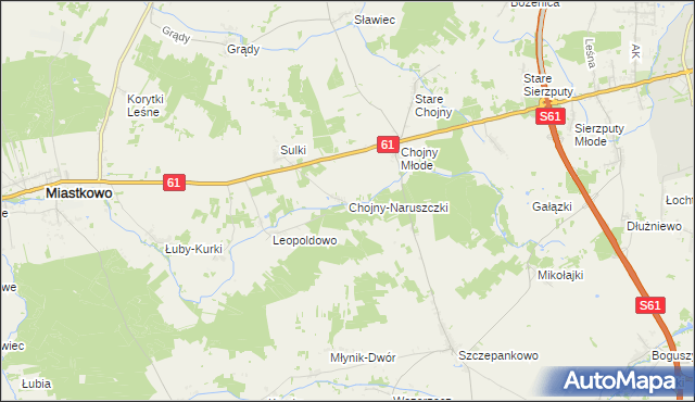 mapa Chojny-Naruszczki, Chojny-Naruszczki na mapie Targeo