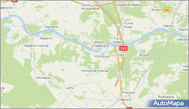 mapa Klimczyce, Klimczyce na mapie Targeo