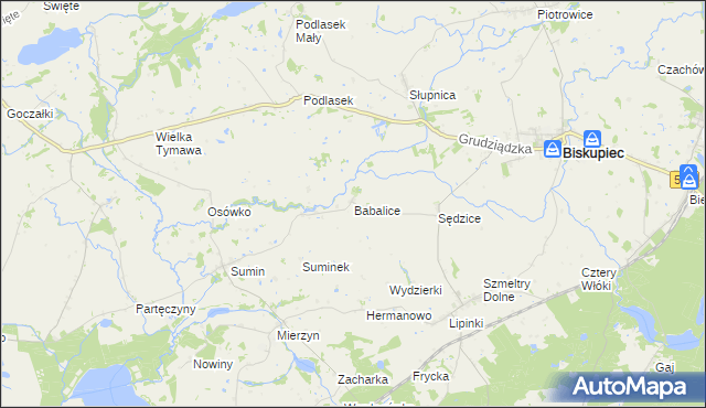 mapa Babalice, Babalice na mapie Targeo