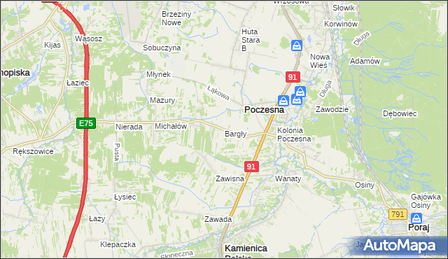 mapa Bargły, Bargły na mapie Targeo