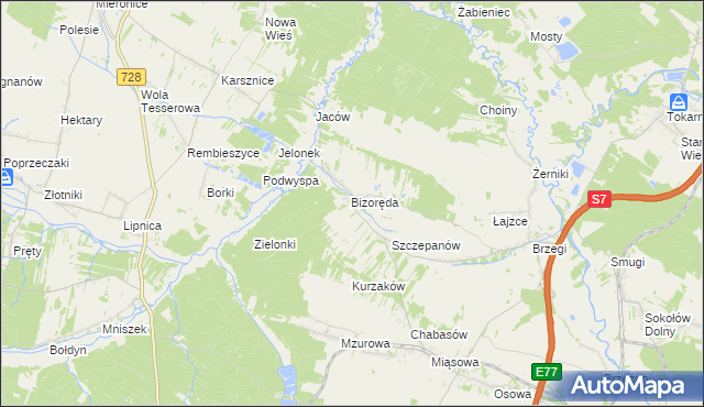 mapa Bizorędki, Bizorędki na mapie Targeo