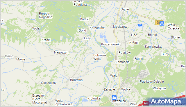 mapa Bobrowa Wola, Bobrowa Wola na mapie Targeo