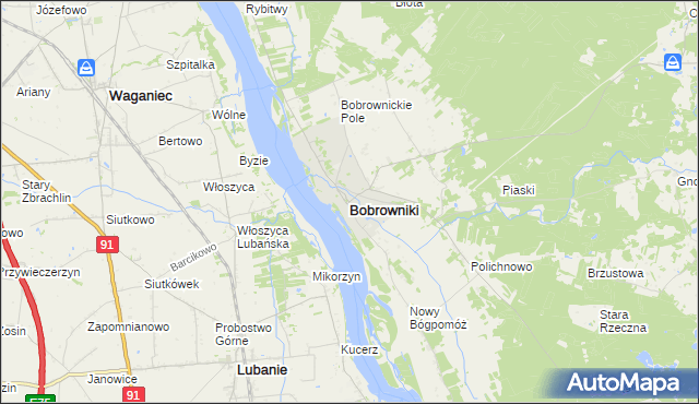 mapa Bobrowniki powiat lipnowski, Bobrowniki powiat lipnowski na mapie Targeo
