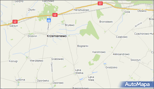 mapa Bogdanki gmina Poniec, Bogdanki gmina Poniec na mapie Targeo