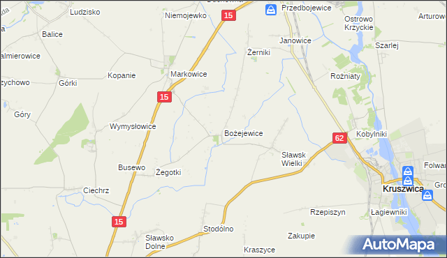 mapa Bożejewice gmina Strzelno, Bożejewice gmina Strzelno na mapie Targeo
