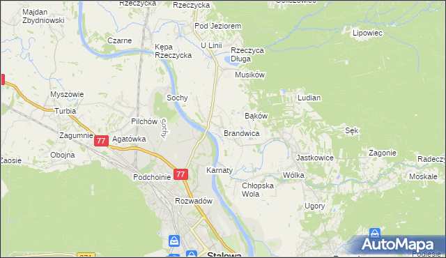 mapa Brandwica, Brandwica na mapie Targeo