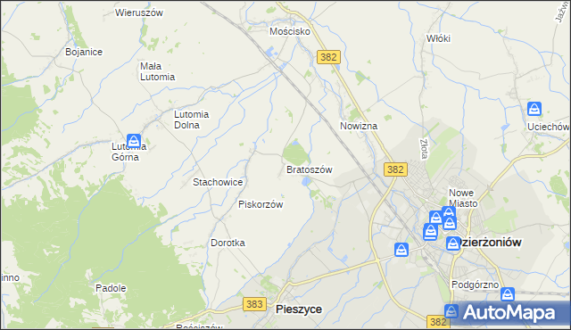 mapa Bratoszów, Bratoszów na mapie Targeo