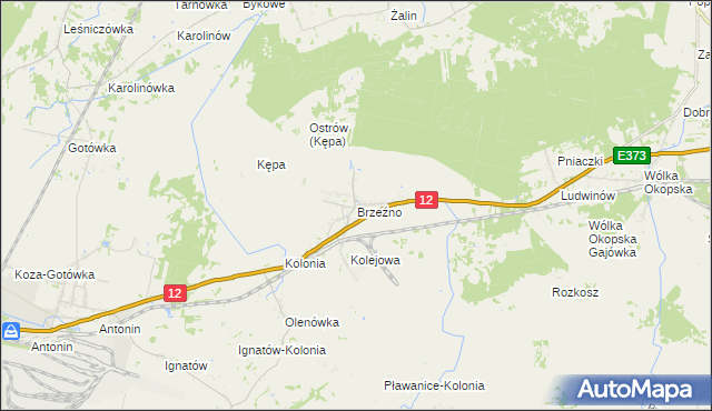 mapa Brzeźno gmina Dorohusk, Brzeźno gmina Dorohusk na mapie Targeo