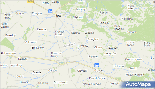 mapa Brzozów A, Brzozów A na mapie Targeo