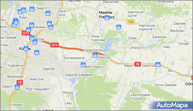 mapa Cedzyna, Cedzyna na mapie Targeo
