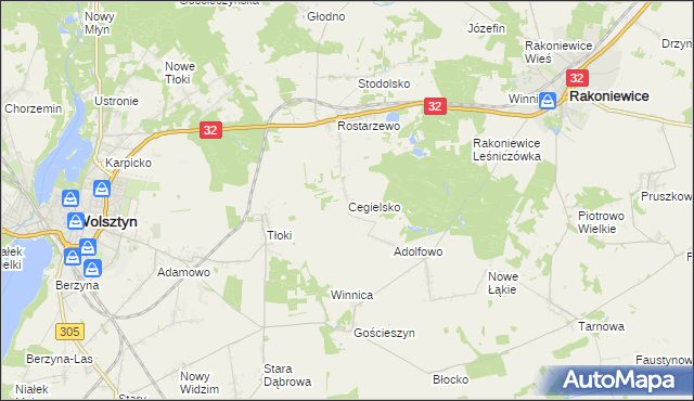 mapa Cegielsko, Cegielsko na mapie Targeo