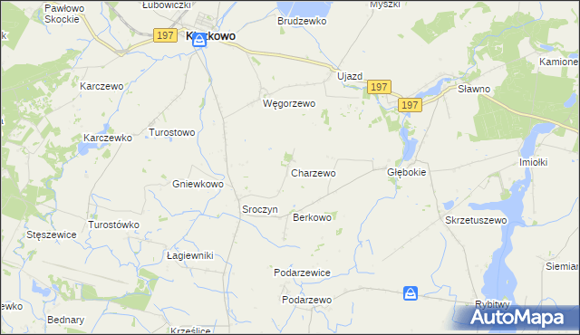 mapa Charzewo, Charzewo na mapie Targeo